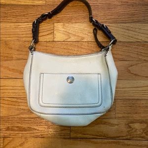 Coach white and brown purse